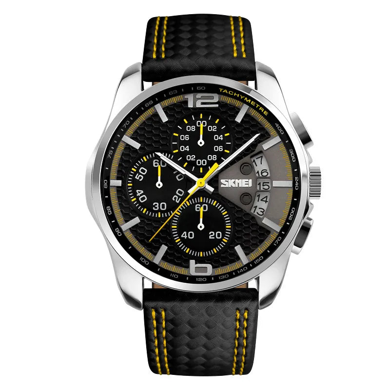 Daniel | Men’s Leather Quartz Watch – Sporty, Elegant & Reliable