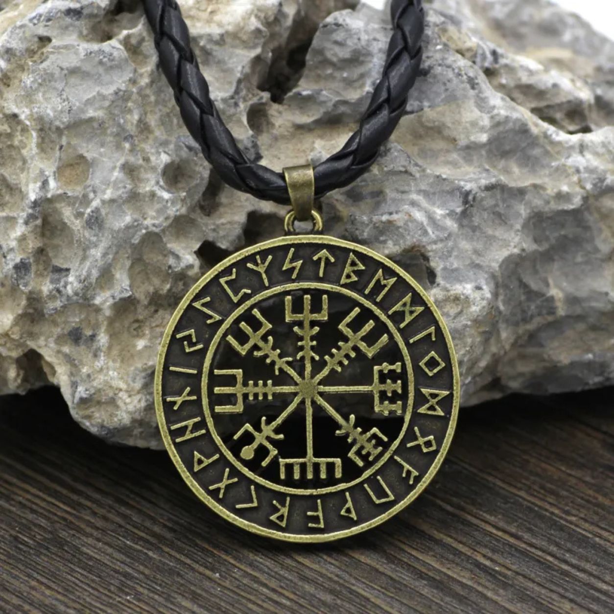 Viking Helm of Awe Rune Pendant Necklace