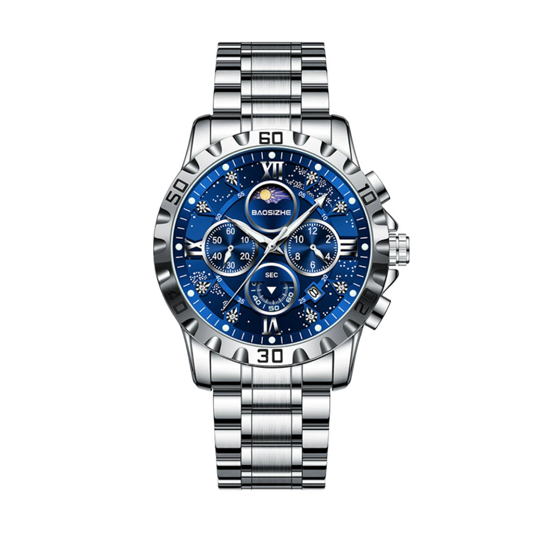 Rex | Opulent Chronograph Watch with Sleek Metal Band