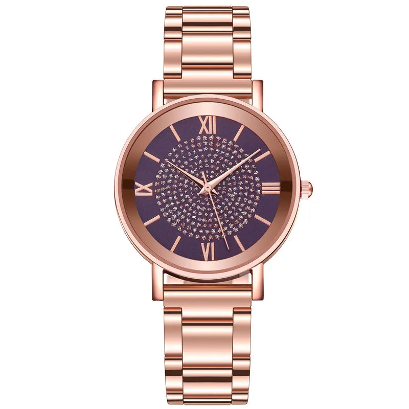 Women’s Gypsophila Crystal Quartz Watch – Elegant Floral Luxury Timepiece