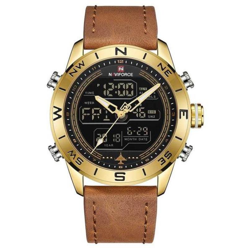 Adrian | Men’s Watch – Sporty Analog-Digital with Military Leather Style