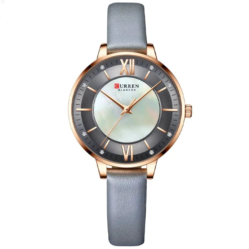 Elegant Women’s Quartz Watch with Leather Strap