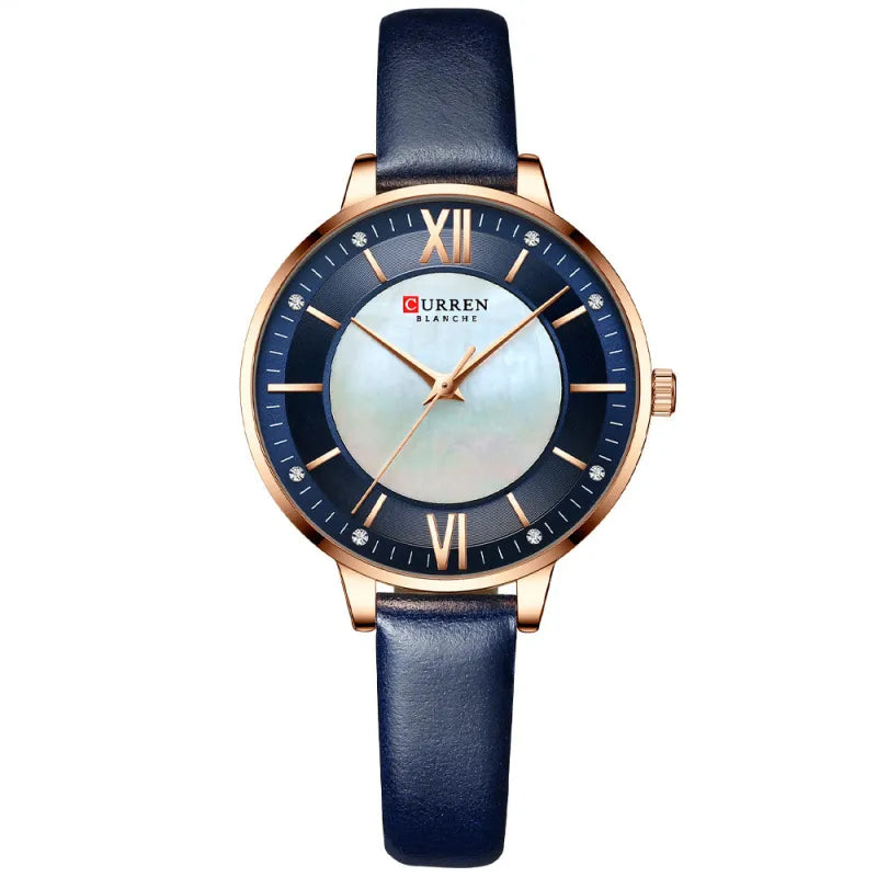 Elegant Women’s Quartz Watch with Leather Strap