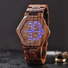 Men’s Night Vision Wooden LED Watch