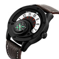 Men’s Sport Watch – Quartz, Leather Strap & Compass