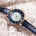 Elegant Women’s Quartz Watch with Leather Strap