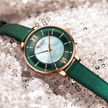 Elegant Women’s Quartz Watch with Leather Strap