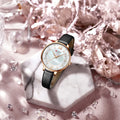 Elegant Women’s Quartz Watch with Leather Strap
