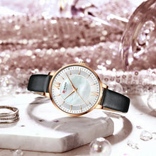 Elegant Women’s Quartz Watch with Leather Strap