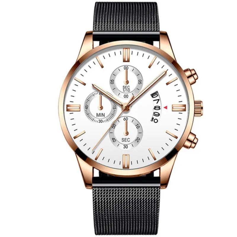 Lucian | Men’s Modern Business Watch – Stainless Steel Mesh Quartz