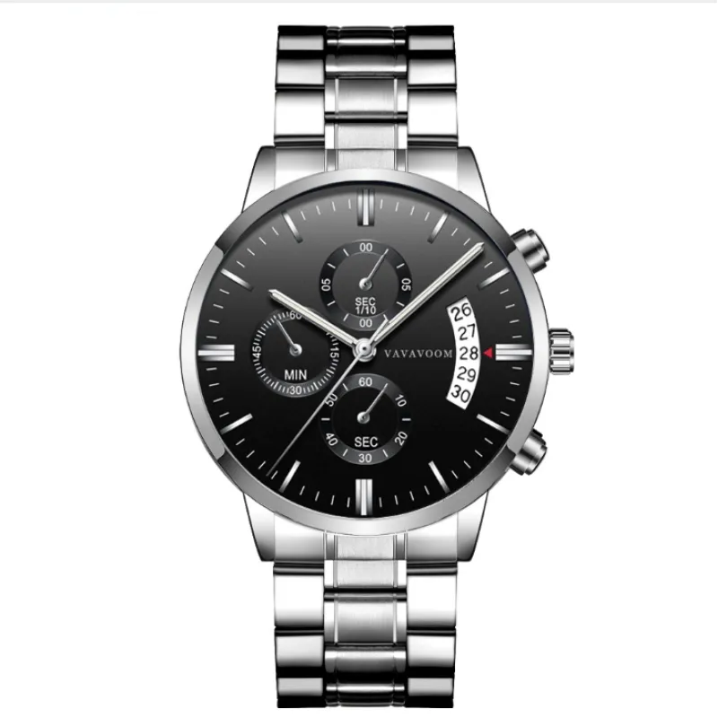 Men’s Refined Steel Quartz Watch – Calendar, Waterproof Design