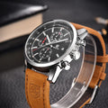 Casual Leather Strap Quartz Watch – Men