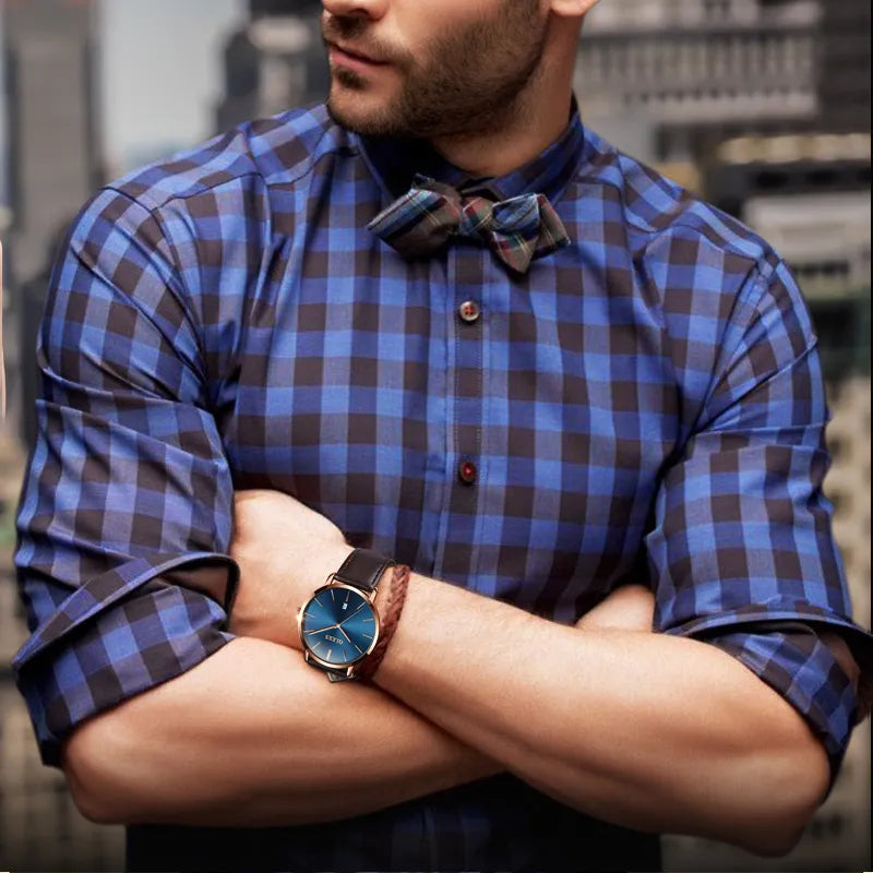 Casual Leather Quartz Watch for Men