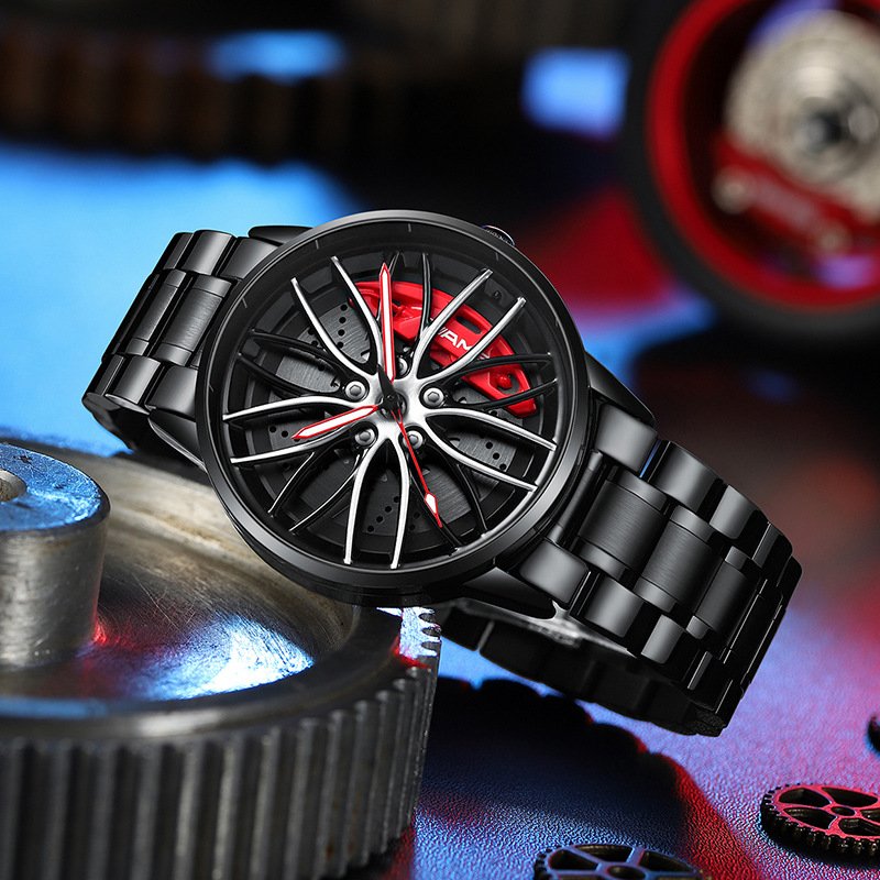 Men’s Sport Luxury Watch | Wheel-Inspired Dial & Elegant Metal Design
