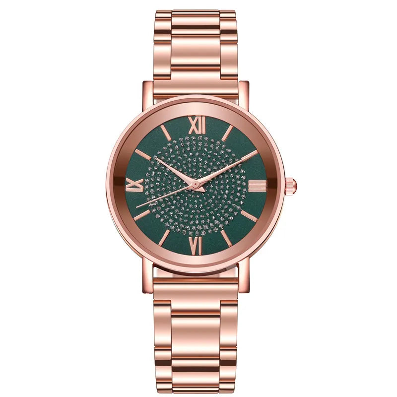 Women’s Gypsophila Crystal Quartz Watch – Elegant Floral Luxury Timepiece