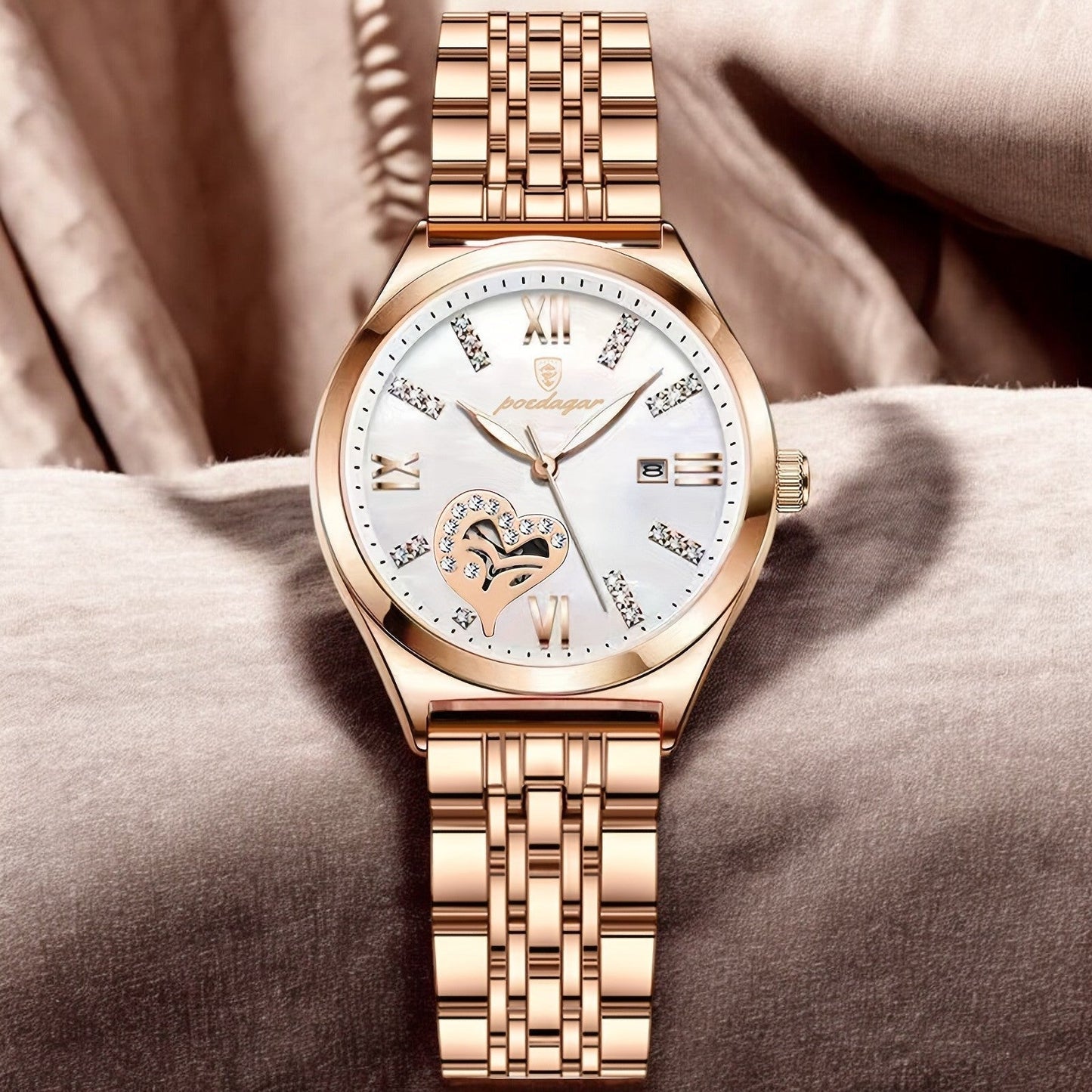 Valentina | Luxury Open-Heart Steel Watch