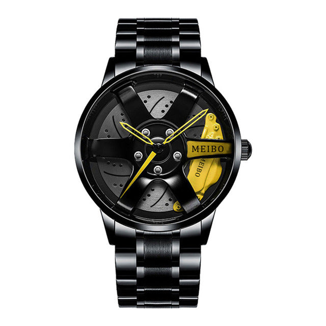 Men’s Sport Luxury Watch | Wheel-Inspired Dial & Elegant Metal Design