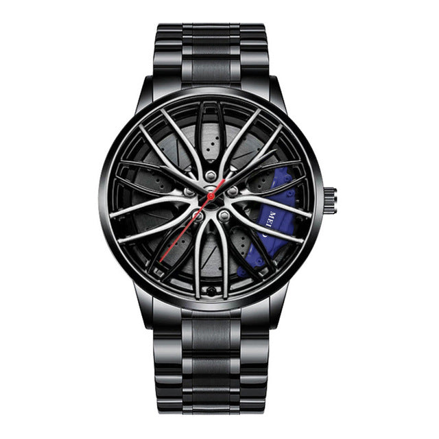 Men’s Sport Luxury Watch | Wheel-Inspired Dial & Elegant Metal Design
