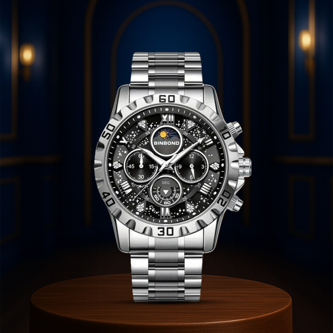 Rex | Opulent Chronograph Watch with Sleek Metal Band