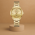 Ella women's stainless steel watch with gold Roman numerals