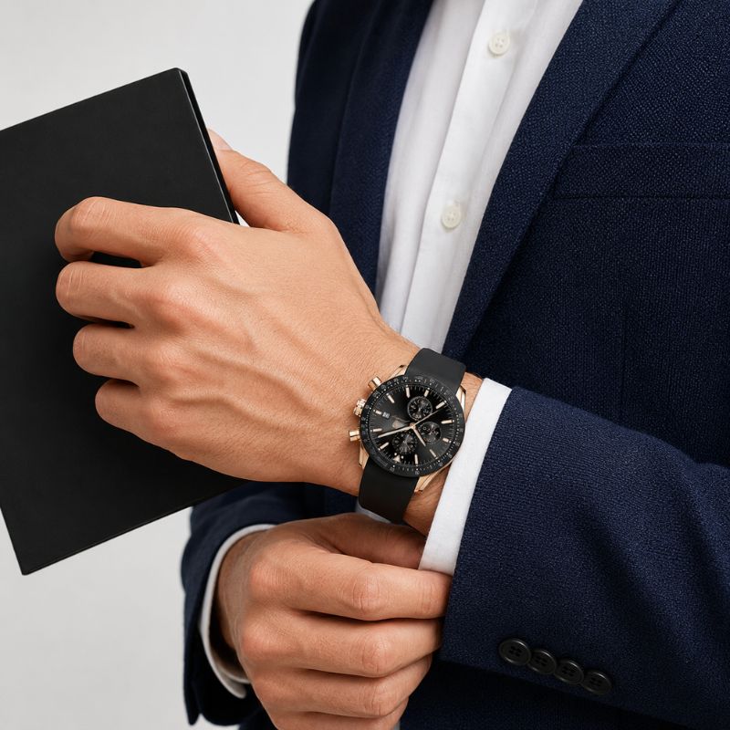 David | Stylish Men’s Chronograph with Versatile Strap Options | 44mm