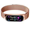 LED watch with magnetic strap for women