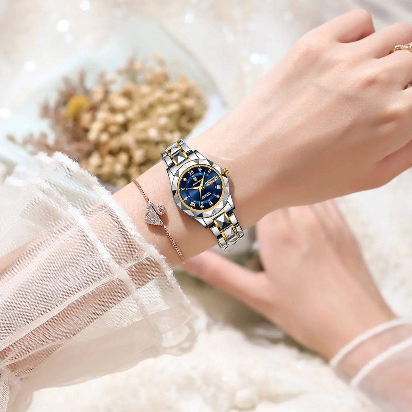 Women's luxury stainless steel watch