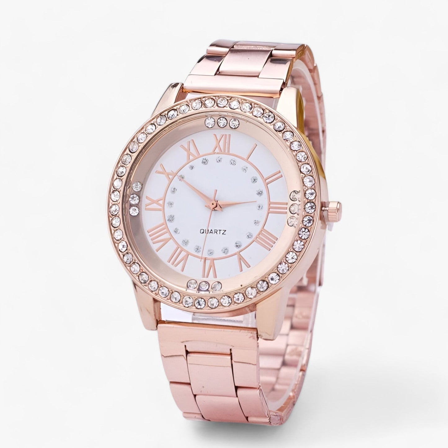 Women's round diamond watch
