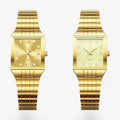 Elegant square gold clock