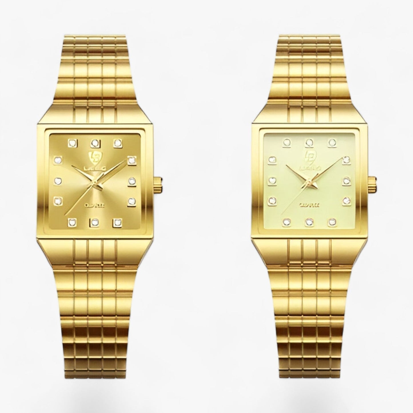 Elegant square gold clock