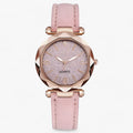 Rhinestone watch with starry sky design and suede strap