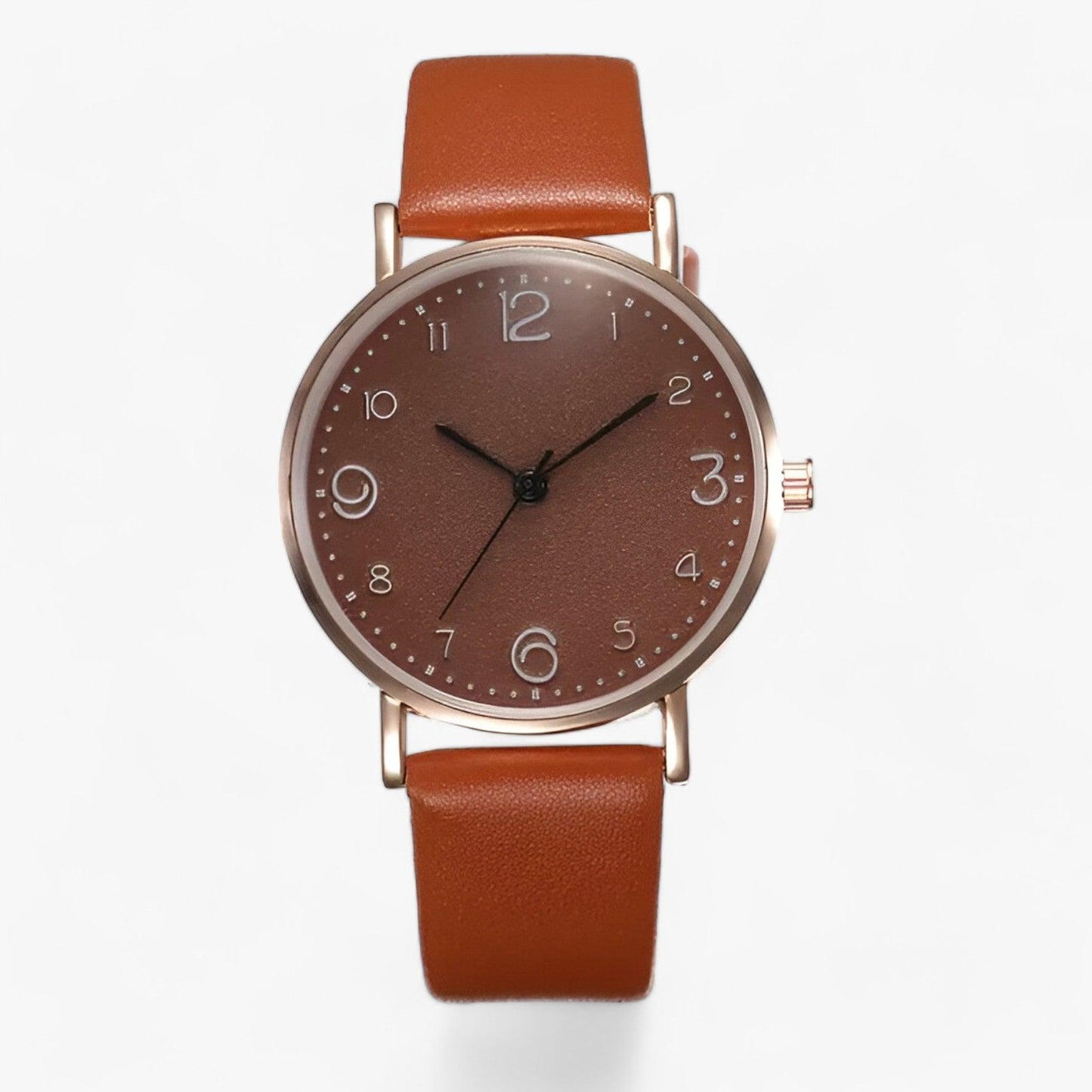 Modern round quartz wristwatch