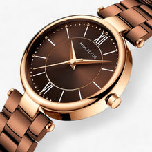 Elegant women's stainless steel quartz watch and minimalist dial