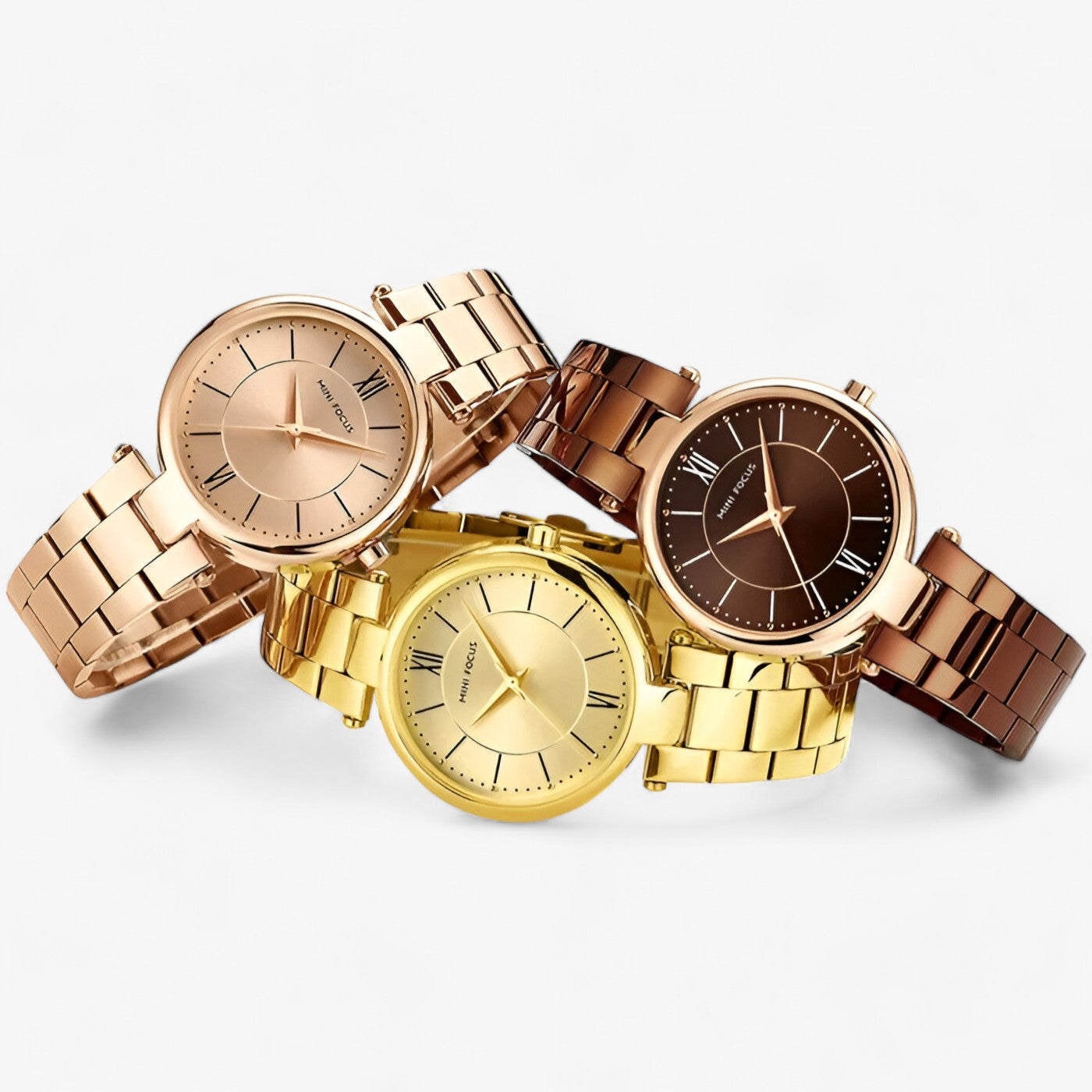 Elegant women's stainless steel quartz watch and minimalist dial