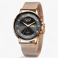 Elegant round steel mesh watch