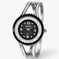 Bangle Crystal stainless steel round watch