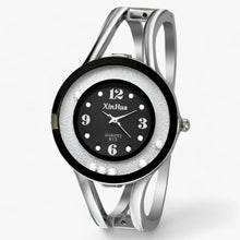 Bangle Crystal stainless steel round watch