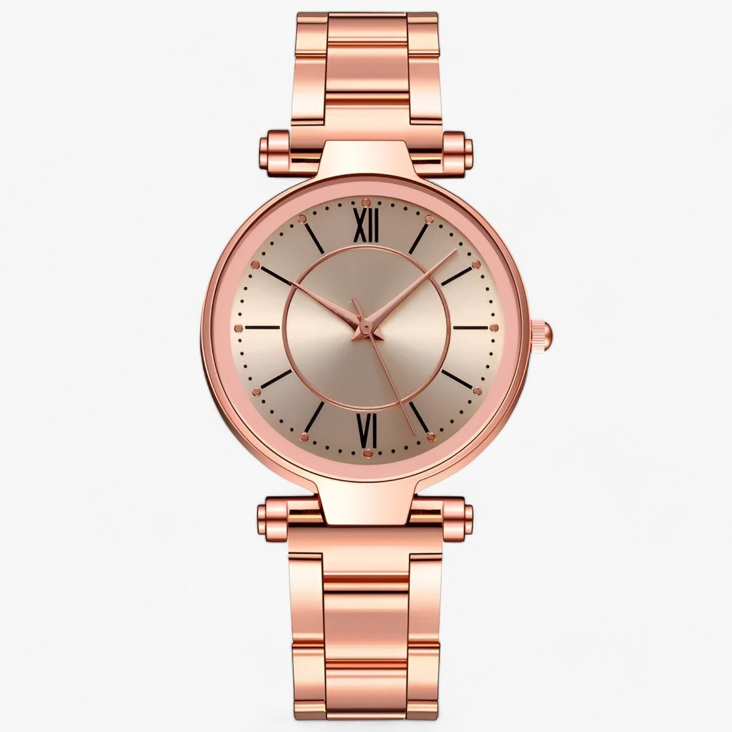 Premium stainless steel round watch