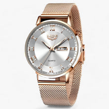 Elegant round steel mesh watch