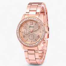 Round clock with rhinestones