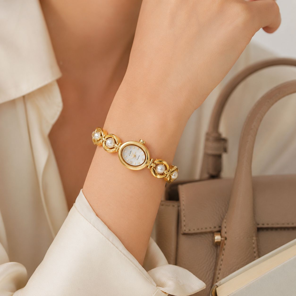 Orelia | Mid-ancient Luxury Pearl Watch Bracelet
