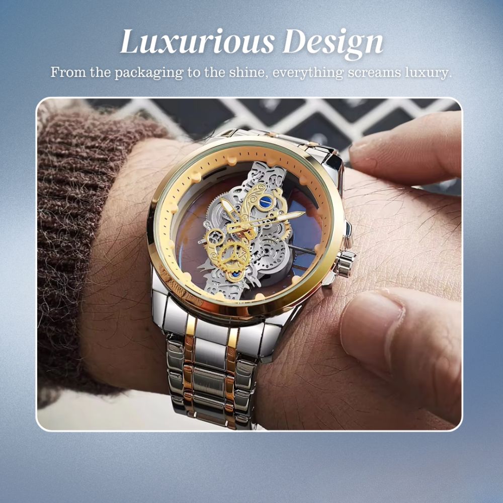 Rio | Hollow Double-sided Dial Skeleton Quartz Watch | 42mm